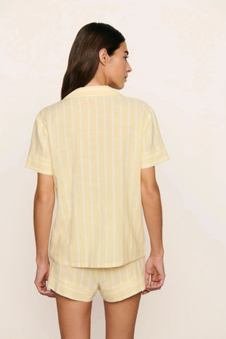 Eberjey Nautico Shortie Stripe PJ Set, Sunbeam Ivory