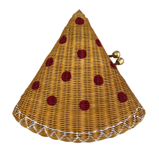Serpui Pizza Wicker Bag, Light Honey