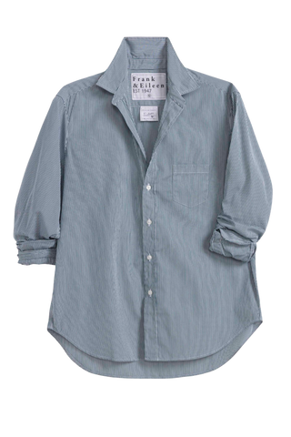 Frank & Eileen Relaxed Button-Up Shirt, Green White Stripe