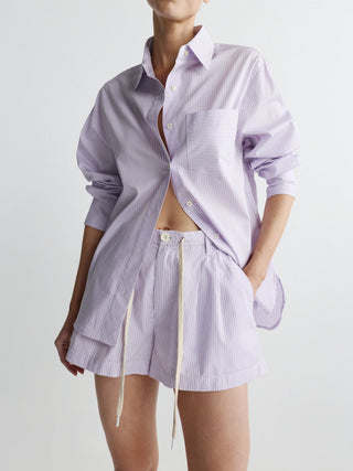 DL1961 Faye Oversized Shirt, Lilac Stripe
