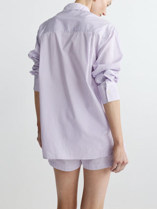 DL1961 Faye Oversized Shirt, Lilac Stripe