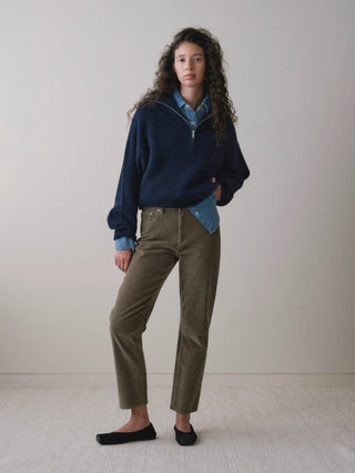 DL1961 Cate Slim Straight High Rise 30", Pine Corduroy
