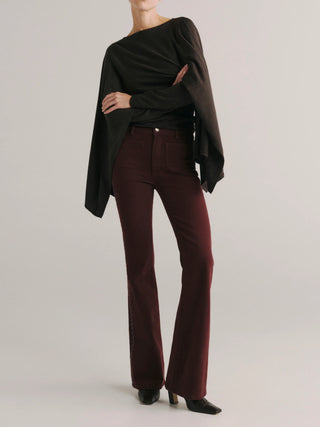 DL1961 Bridget Boot High Rise Instasculpt™ 33", Burgundy Embroidery