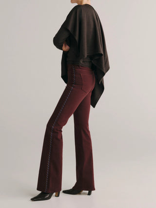 DL1961 Bridget Boot High Rise Instasculpt™ 33", Burgundy Embroidery