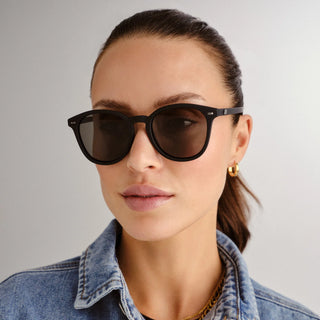 Le Specs Bandwagon Sunglasses, Black Rubber