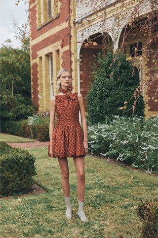 Lovaan Val Mini Dress, Auburn Rose