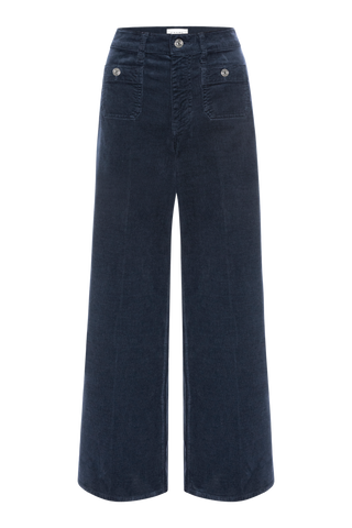 Frame LE Slim Palazzo Modernist Pocket Corduroy, Navy