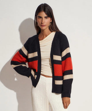 Guanabana Juana Baby Alpaca Cardigan, Black & Red
