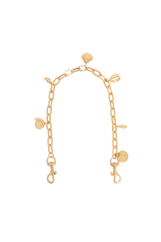 Clare V. Oval Shortie Strap Link Sea Charms, Vintage Gold