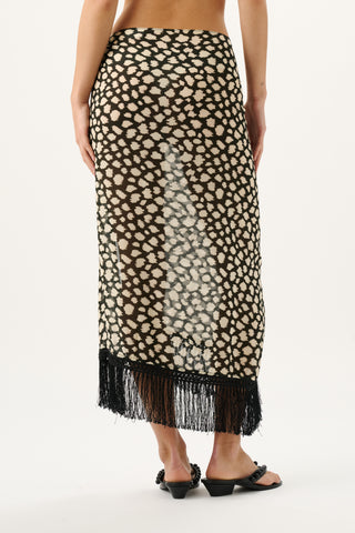 Roame. Pandora Fringe Skirt, Sauvage Noir