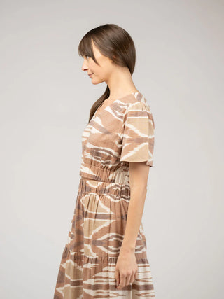 Beau & Ro Abby Top, Brown Ikat