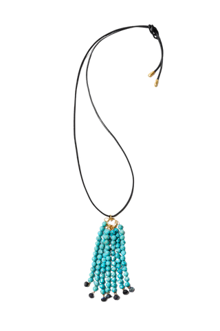 Chan Luu Octo Tassel Necklace, Turquoise