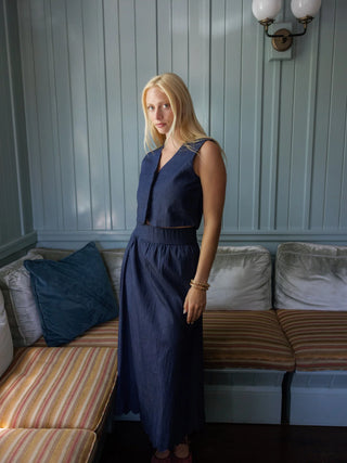 Beau & Ro Markey Skirt, Indigo Blue