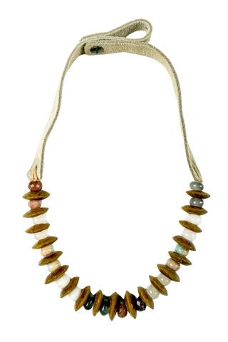 Twine & Twig Slim Choker Necklace, Stone
