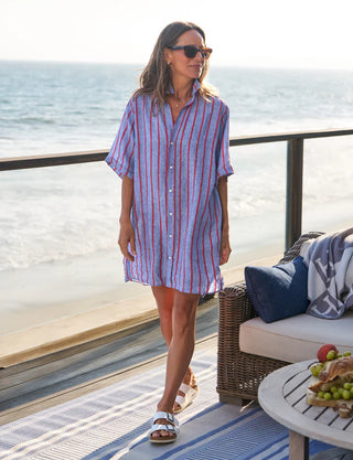 Frank & Eileen Rosemary Shirtdress, Blue Red Textured Stripe Monkee's of Mount Pleasant Frank & Eileen Rosemary Shirtdress, Blue Red Textured Stripe Monkee's of Mount Pleasant