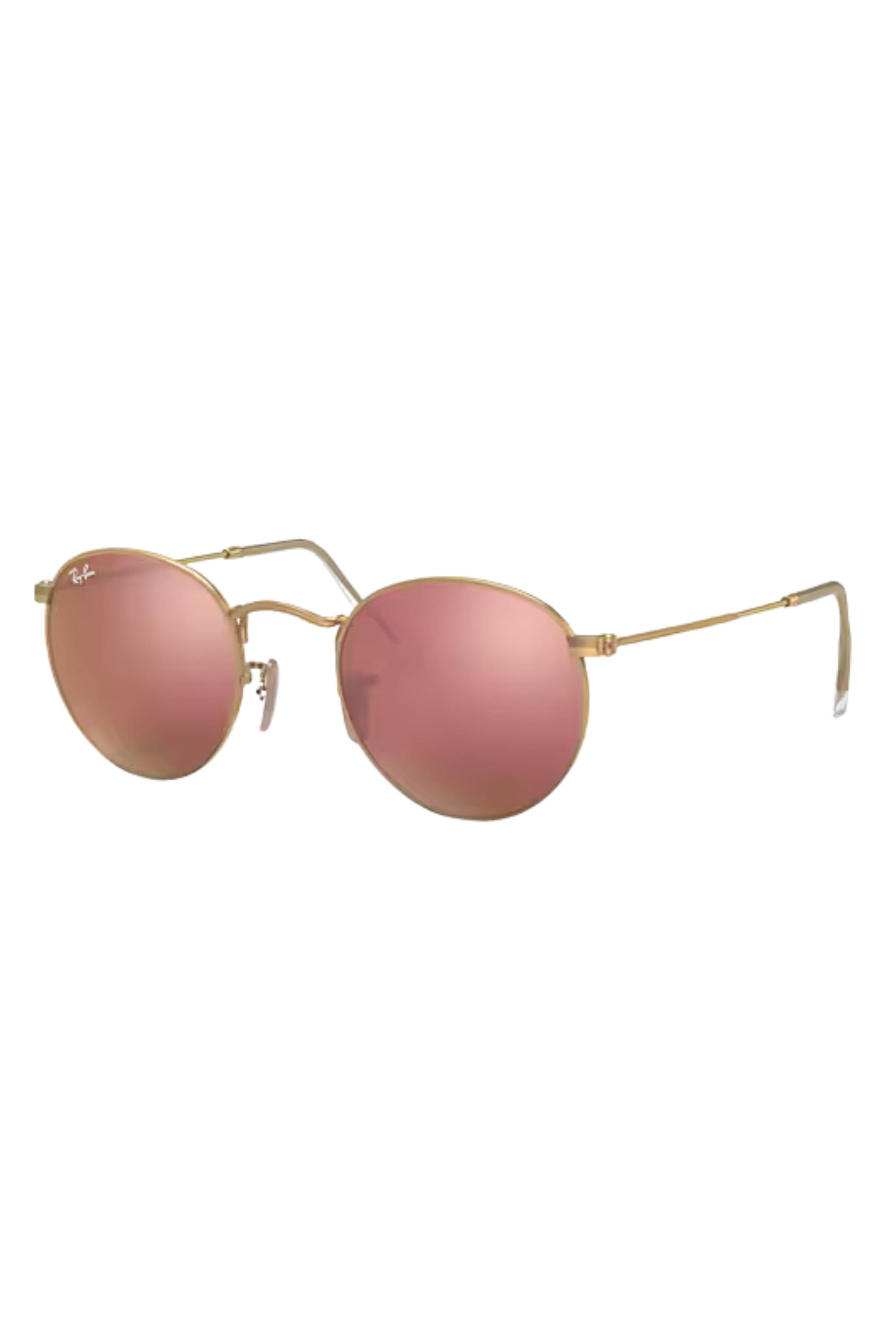 Ray-Ban ラウンドメタル　Round l ピンク Ray-Ban Round Metal Matte Arista Sunglasses, Light Brown Mirror