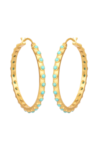 TS Christina Greene Hoop Earrings, Turquoise