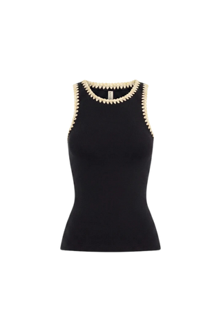 Kivari Tallulah Spliced Tank, Black Cream