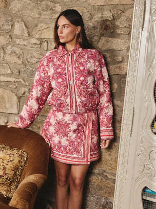 Love the Label Melanie Quilted Skirt, Hearts in Tandem Print