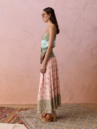 BOTEH Lucent Drop Waist Maxi, Pastel Patchwork