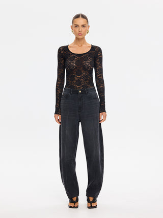Kivari Bonnie Lace Bodysuit, Black