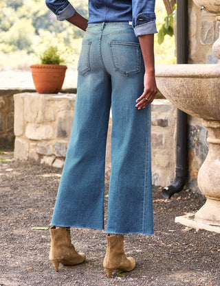 Frank & Eileen Wide-Leg Jean, Light Wash Indigo