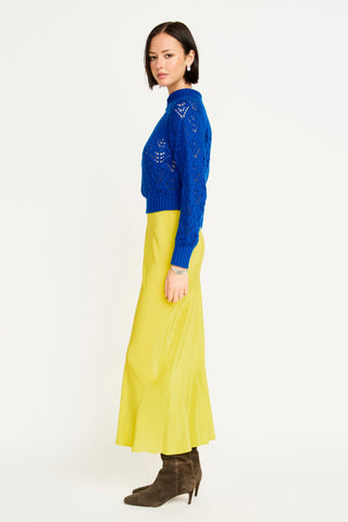 Mirth Santander Silk Skirt, Lemongrass