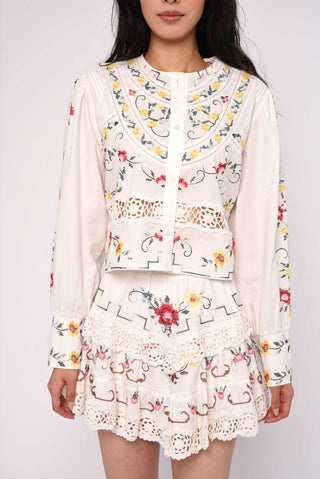 Love the Label Hallie Top, Tea Rose Embroidery