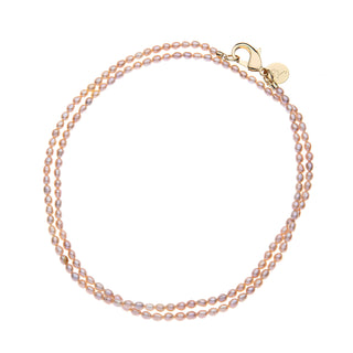 Jane Win Double Wrap Rice Pearl Necklace, Pink