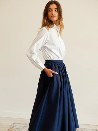 Mille Ayla Skirt, Navy Taffeta