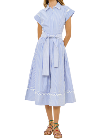 Oliphant Belted Shirt Dress, Sconset Blue