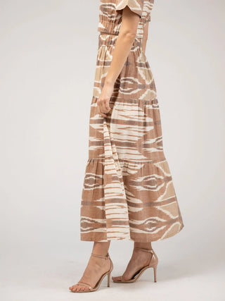 Beau & Ro Abby Skirt, Brown Ikat