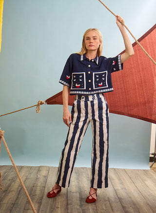 Hunter Bell Juno Pant, Lighthouse Stripe Navy