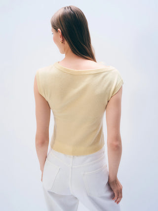 White & Warren Cashmere Off Shoulder Top, Lemonade