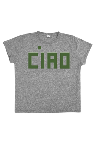 Clare V. Classic Block Ciao Tee, Grey Melange
