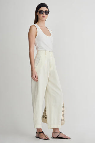 Apiece Apart Bari Crop Trouser, Cream