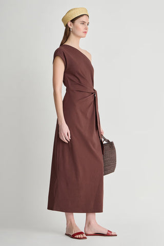 Apiece Apart Georgie One Shoulder Maxi, Chocolate