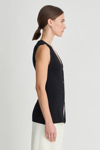 Apiece Apart Marca Knit Top, Black