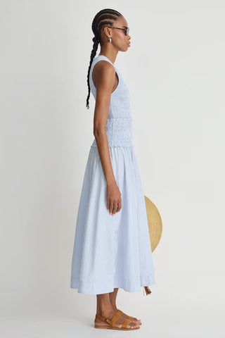Apiece Apart Siempre Tank Maxi, Blue and White Stripes