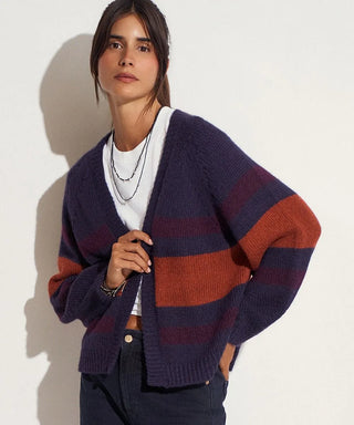 Guanabana Juana Baby Alpaca Cardigan, Navy & Terracota