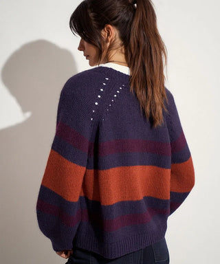 Guanabana Juana Baby Alpaca Cardigan, Navy & Terracota