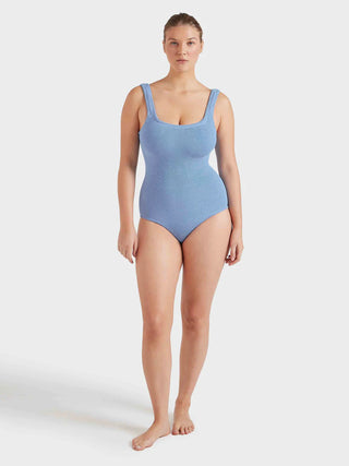 Hunza G Coverage Square Neck Swimsuit, Cornflower