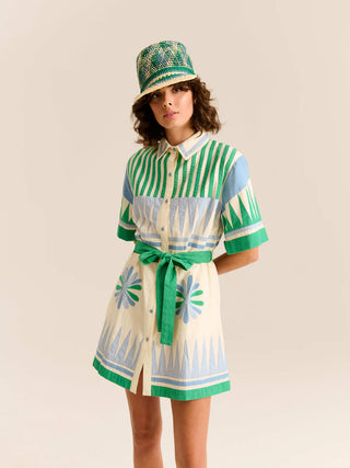 Carolina K Amaia Dress, Green Gardenia