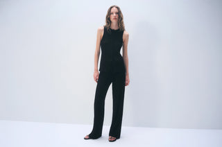 White & Warren Superfine Viscose Palazoo Pant, Black