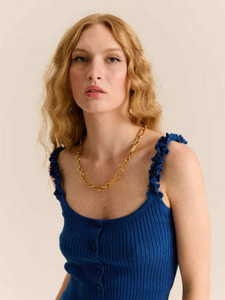 Carolina K Emma Rib Tank Top, Blue