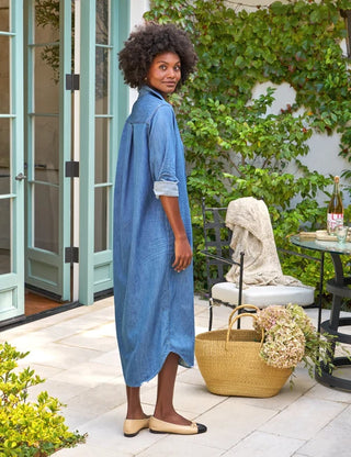 Frank & Eileen Maxi Shirtdress, Vintage Stonewashed Indigo