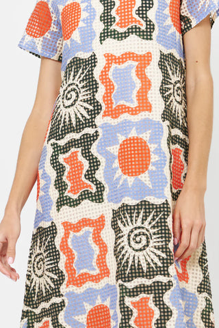 Oliphant Short Sleeve Shift Maxi, Helios Blue