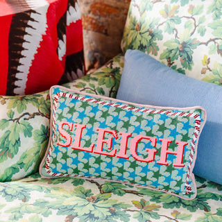 Furbish Studio Needlepoint Pillow, Sleigh