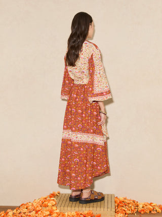 BOTEH Soraya Midi Smock Dress, Cinnamon