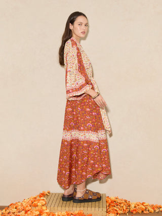 BOTEH Soraya Midi Smock Dress, Cinnamon